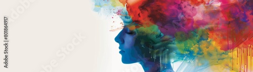 Abstract Profile with Colorful Mind Concept
