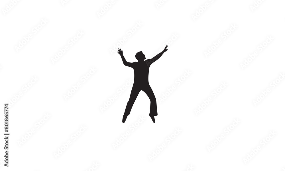  dancing logo black simple flat icon on white background