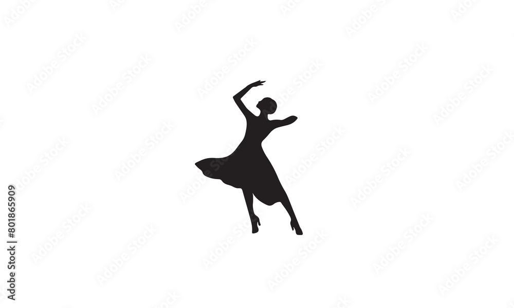 dancing logo black simple flat icon on white background dancing logo black simple flat icon on white background