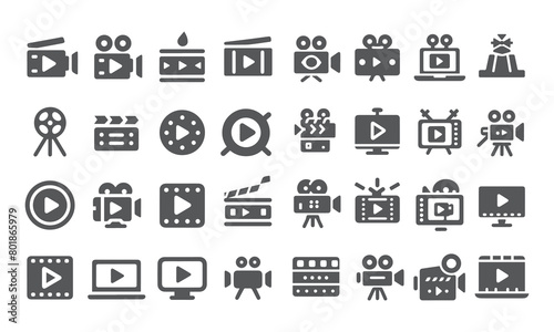 Photo and video icon set