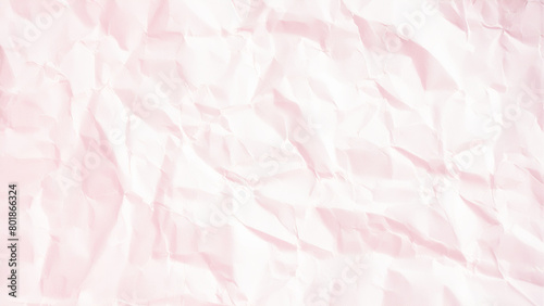 くしゃくしゃのかわいいピンク色の紙 - シワのあるシンプルな紙の背景素材 - 16:9