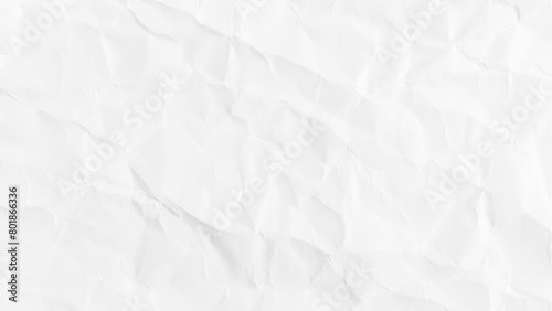 くしゃくしゃの白い紙 - シワのあるシンプルな紙の背景素材 - 16:9