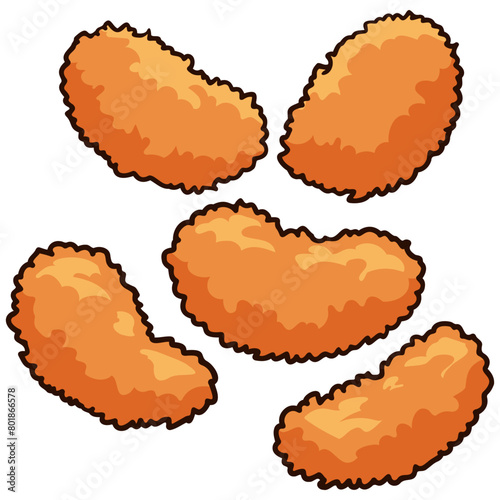 chicken nuggets icon illustration