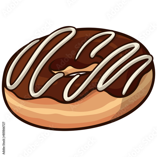 chocolate donut icon illustration