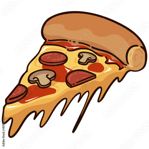 slice of pizza icon illustration