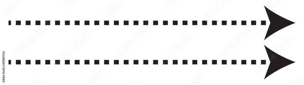 Long dashed arrow vector icon.
Long dashed arrow vector icon.