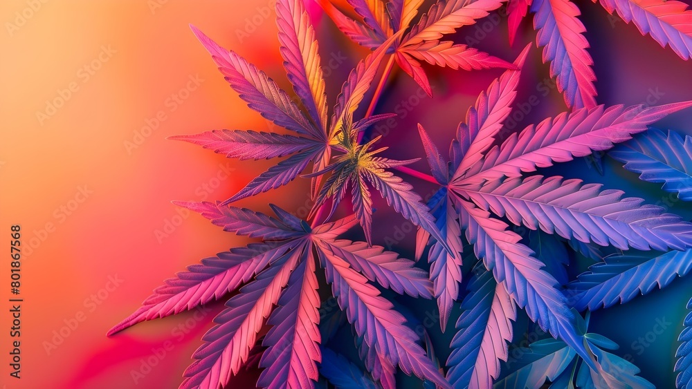 Spectrum of Psychedelic Neon Cannabis Leaves. Concept Psychedelic Photography, Neon Colors, Cannabis Leaves, Trippy Art, Visual Spectrum Spectrum of Psychedelic Neon Cannabis Leaves. Concept Psychedelic Photography, Neon Colors, Cannabis Leaves, Trippy Art, Visual Spectrum