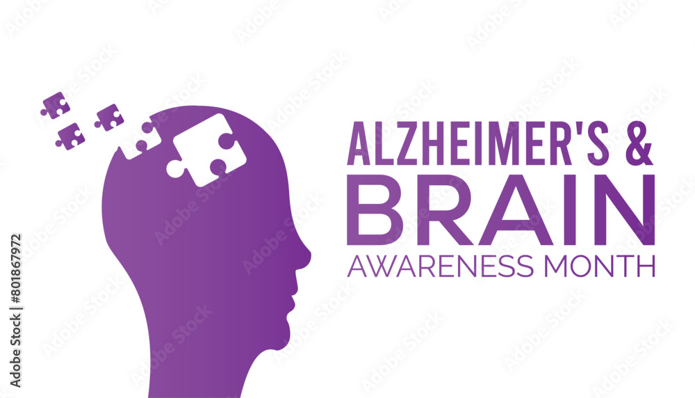 alzheimer's and brain awareness month observed every year in June. Template for background, banner, card, poster with text inscription. alzheimer's and brain awareness month observed every year in June. Template for background, banner, card, poster with text inscription.