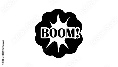 explosion symbol, black isolated silhouette