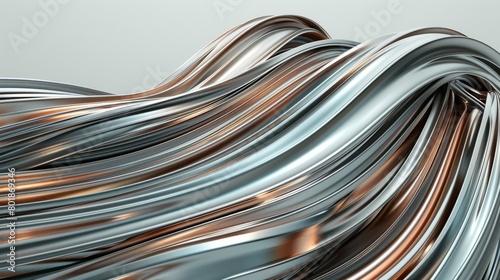 chrome 3d twisted lines wavy abstract background