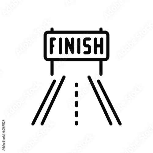 Black line icon for finish
