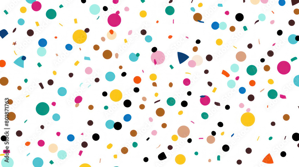 Colorful Confetti party background And color dots on white background for celebrating award events or birthday party
