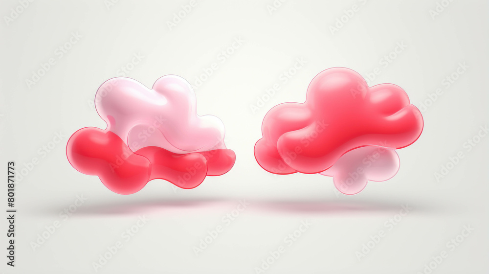 Cloud 3D speech bubble for communication and dialogue, Chat bubble, Text box, or Social media element Cloud 3D speech bubble for communication and dialogue, Chat bubble, Text box, or Social media element