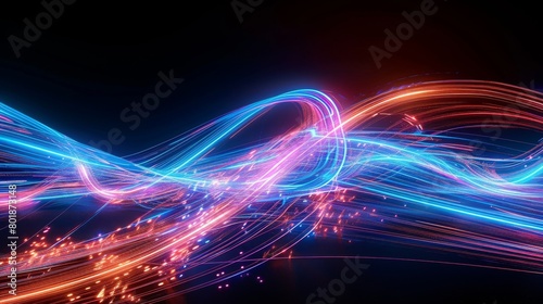 beautiful neon colored magic spark line abstract background
