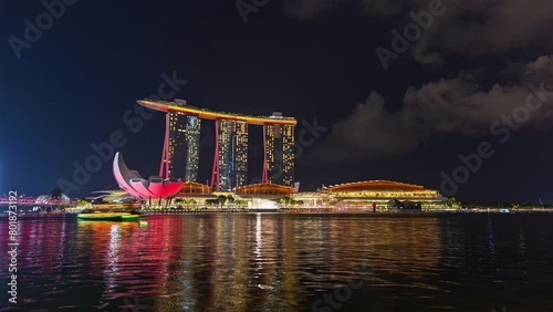 Singapore Marina Bay Sands Light Show Timelapse photo