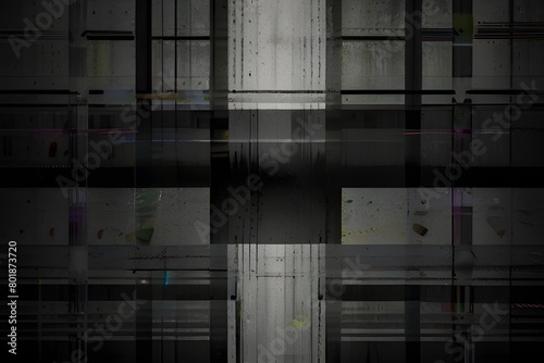 Modern abstract overlay transparent background texture with layers of black and gray transparent material in grunge lines in random geometric Generative AI 
