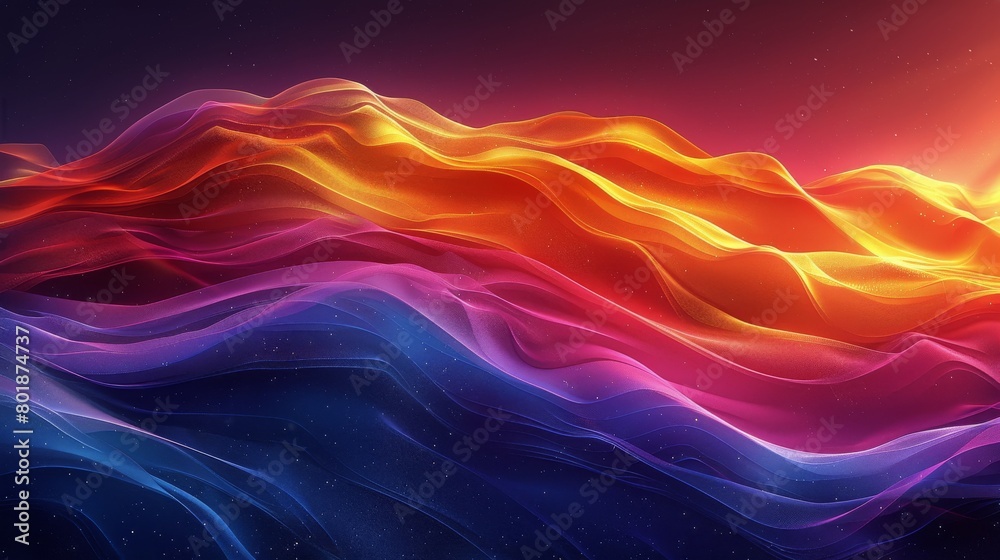 Colorful Abstract Background With Wavy Lines