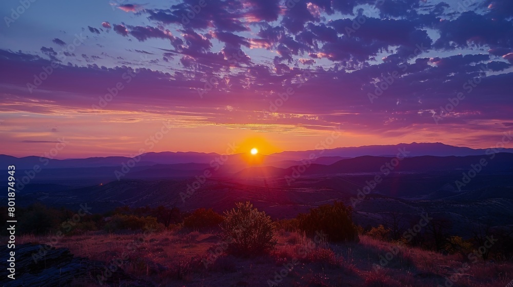 A mesmerizing display of colors as the sun dips below the horizon, casting a warm glow over the landscape. A mesmerizing display of colors as the sun dips below the horizon, casting a warm glow over the landscape.