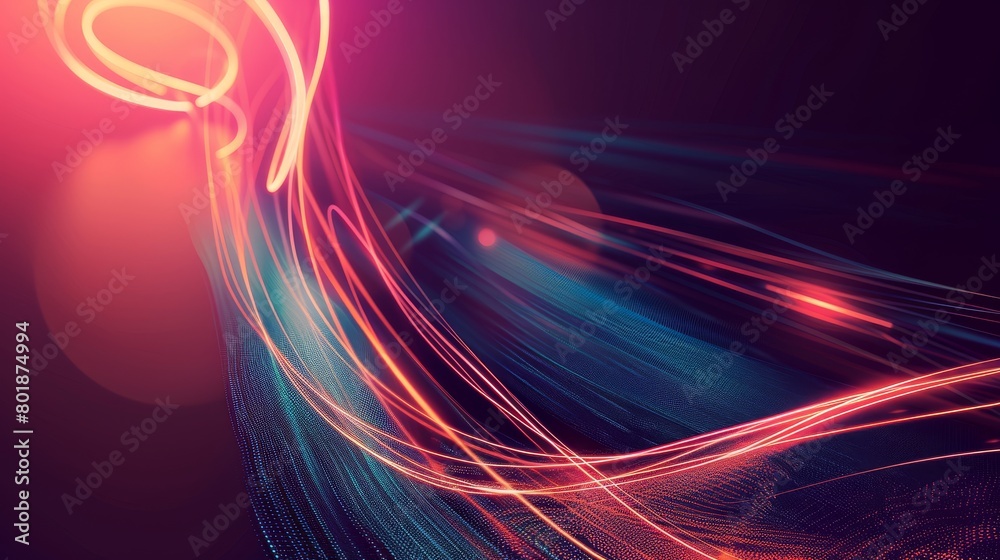 Fototapeta premium abstract blurred neon tangled web glowing lines background