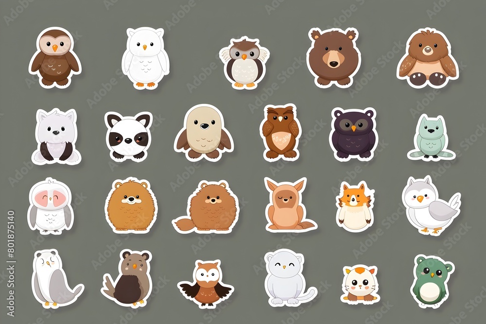 Cute Animal Stickers Representing Different Aspects of Nature Cute Animal Stickers Representing Different Aspects of Nature