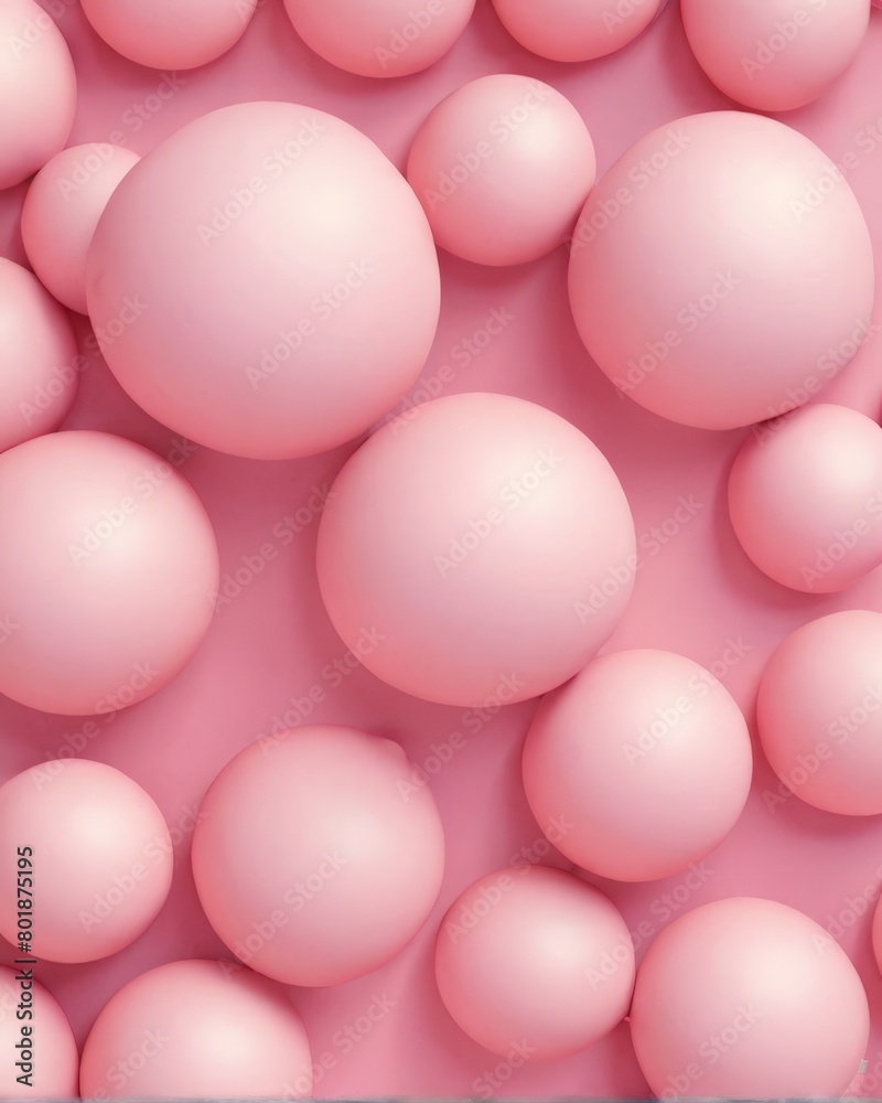 Pink balls on a pink background. 3d rendering, 3d illustration. Pink balls on a pink background. 3d rendering, 3d illustration.