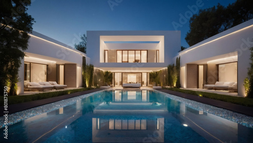 Elegant Villa Design, A White-Clad Masterpiece. © xKas