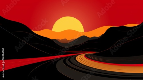 black, red and yellow abstract modern background