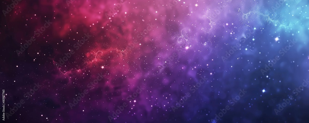 a beautiful abstract galaxy background with blue, purple and red colors, bokeh effect, stars and nebulae,