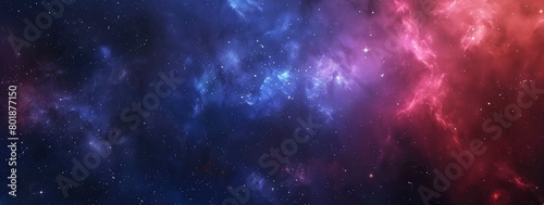 a beautiful abstract galaxy background with blue  purple and red colors  bokeh effect  stars and nebulae 