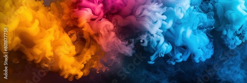 colorful smoke explosion on black background
