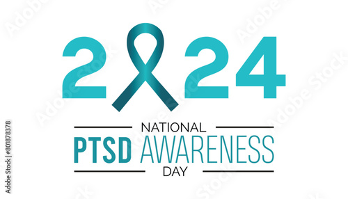 National PTSD Awareness day observed every year in June Template for background, banner, card, poster with text inscription.