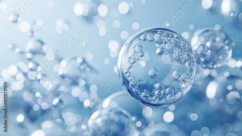 micellar water molecule bubble floating photo