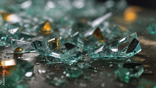 a close up of a broken glass