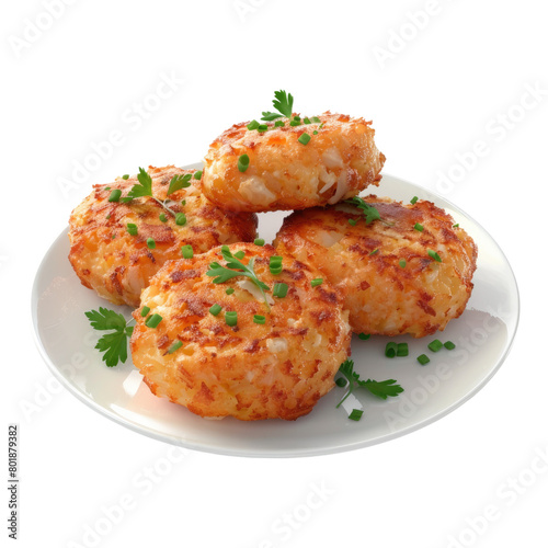 Crab cakes isolated on transparent background