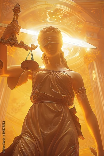 Tarot Card Interpretation of Justice A D Rendered Masterpiece Inspired by Baroque and Mannerist Periods photo