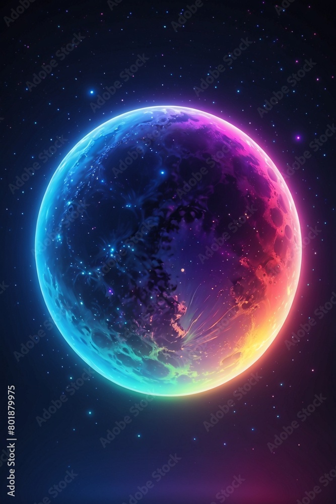 moon in neon colour