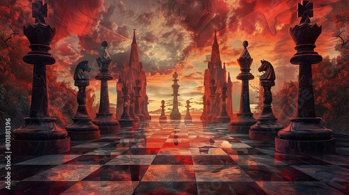 chessbase background, red photo