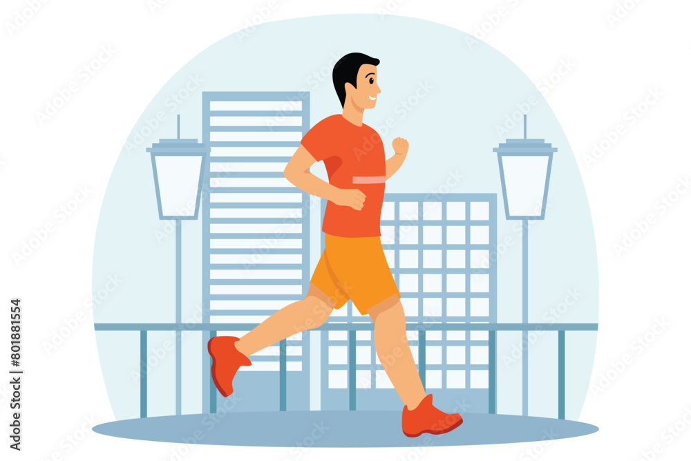 Healthy Activity Flat Illustration Design