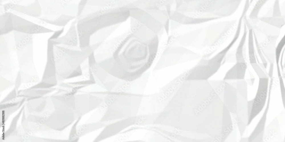 Fototapeta premium White crumpled paper background texture pattern overlay. wrinkled high resolution arts craft and Seamless white crumpled paper.