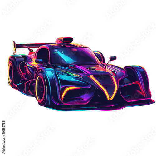 superCar with Neon Lights 