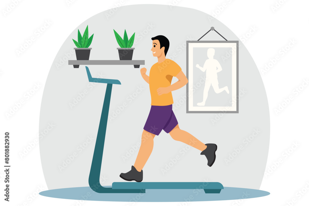 Fototapeta premium Healthy Activity Flat Illustration Design