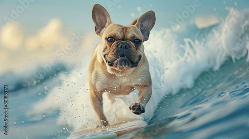 Dog on a surfboard  © Kateryna Kordubailo