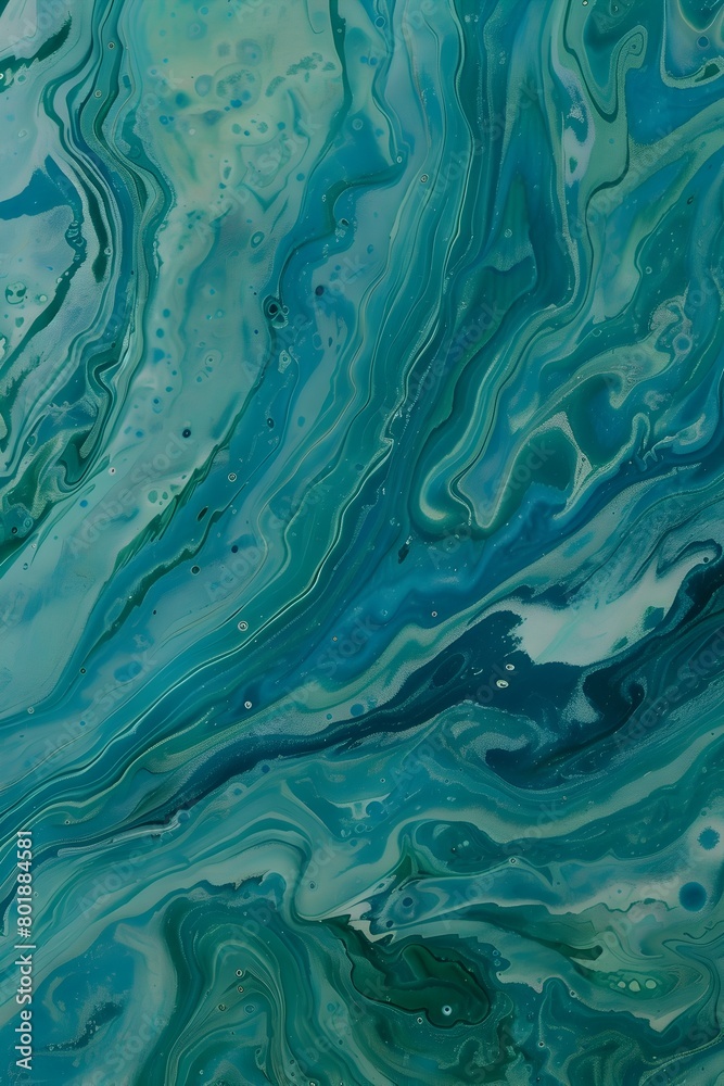 Captivating Marble Texture with Flowing Blues and Greens Mimicking Serene River Currents