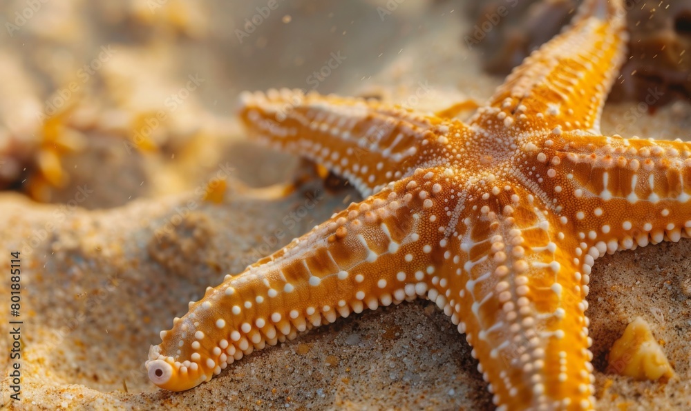 starfish on the sand at the beach. starfish on the sand at the beach.