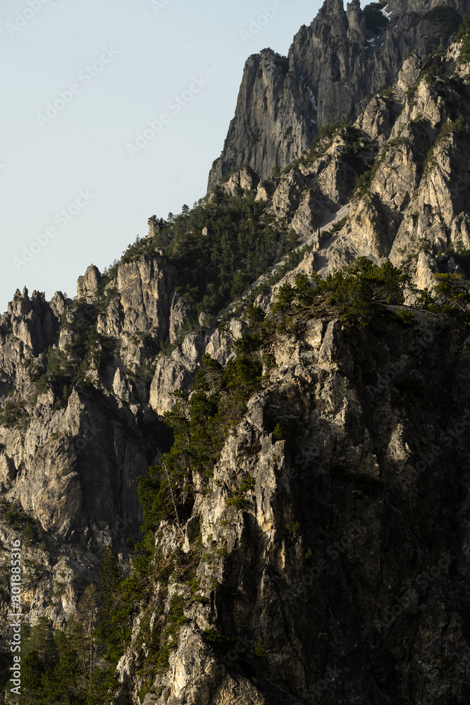 Switzerland, rocks on a mountain