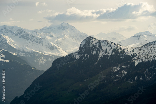 Switzerland mountains covered in snow