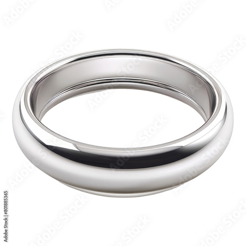 Platinum band or ring isolated on transparent background
