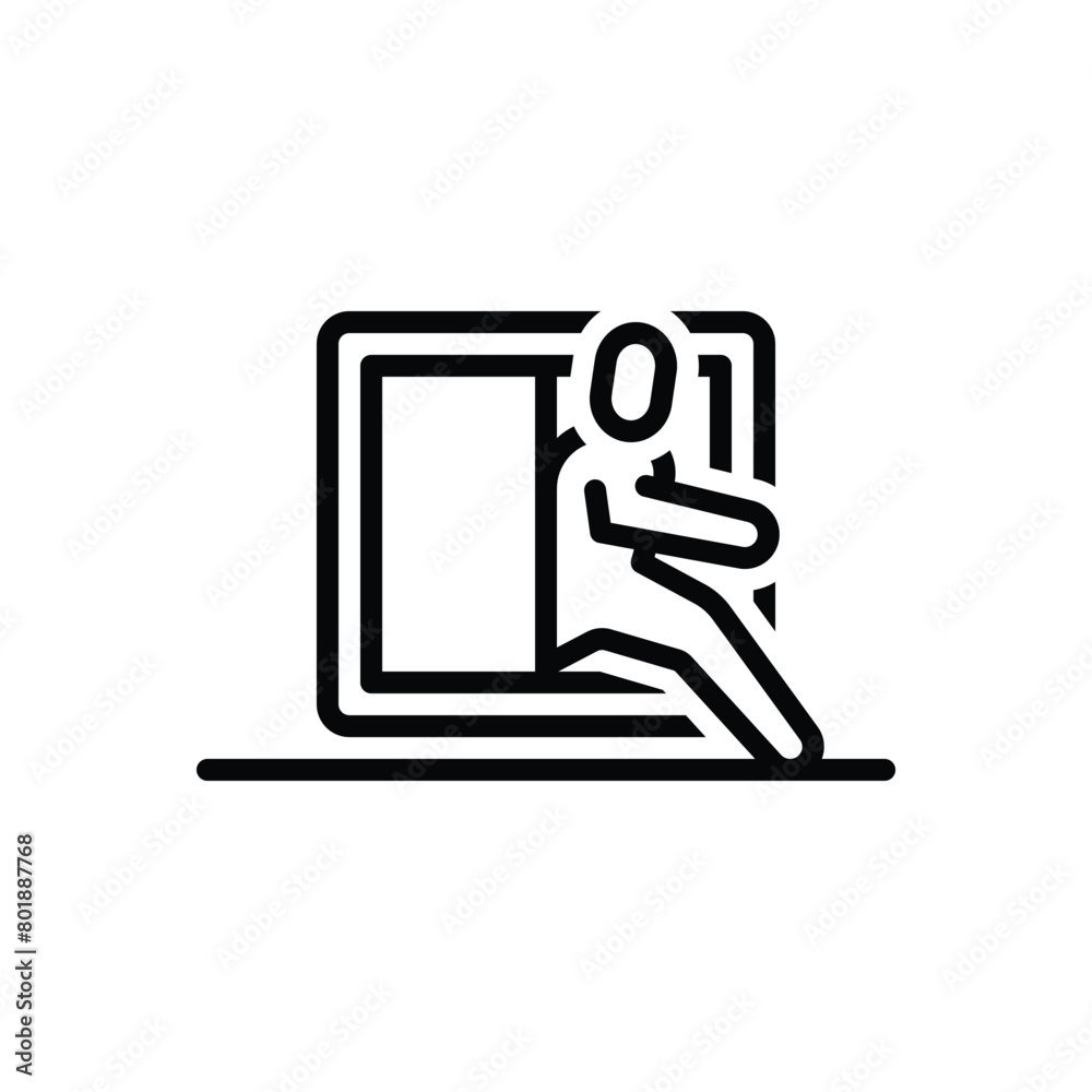 Fototapeta premium Black line icon for escape