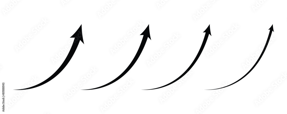 Arrow up icon,set of rising arrows.vector illustrationisolated on white background Arrow up icon,set of rising arrows.vector illustrationisolated on white background