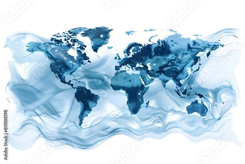 Swirling Data Visualization of Global Water Usage as Abstract Ocean Currents